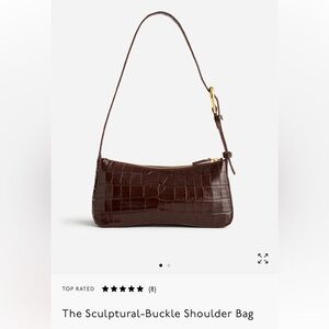 Madewell Sculptural-Buckle Shoulder Bag in Chocolate & Raisin